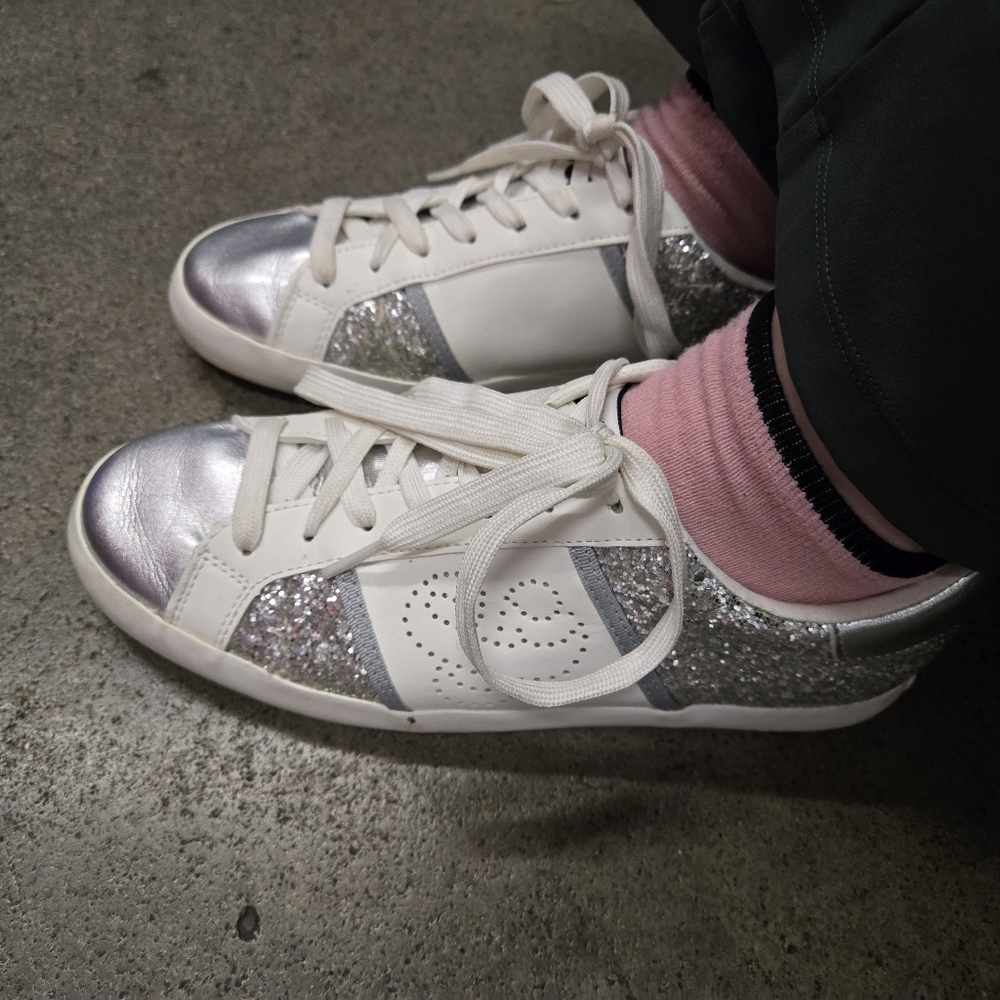 Sam And LIbby Silver and White Women's Sneakers